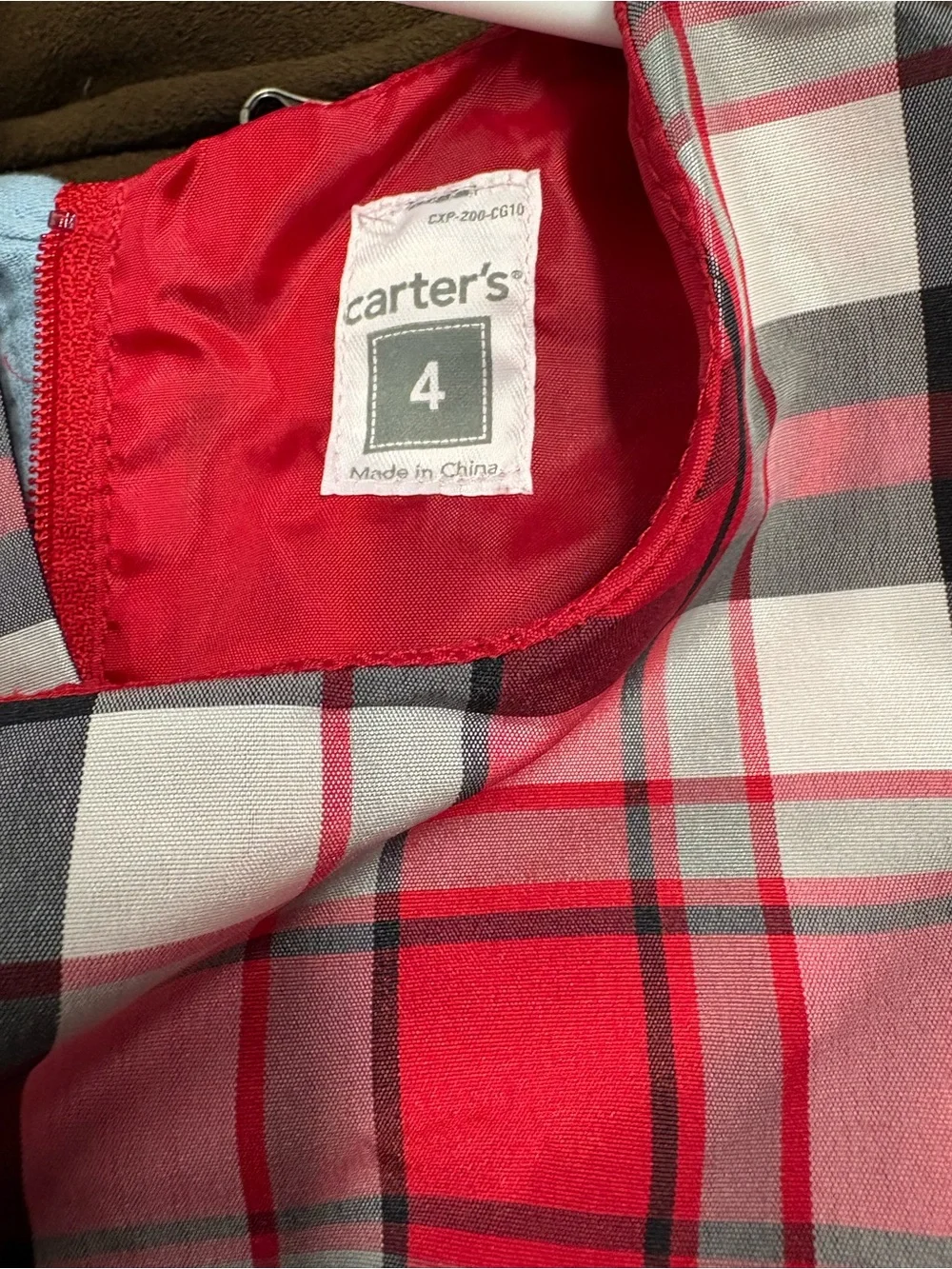 Carter's Red Black and White Plaid Dress